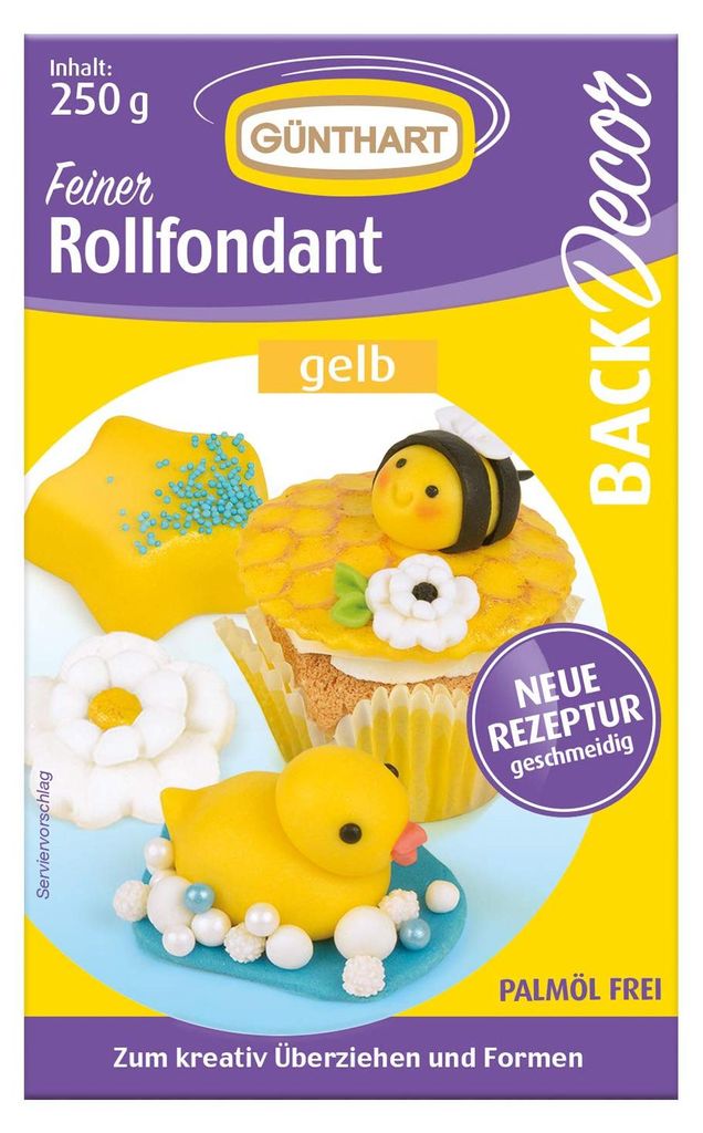 Günthart Back und Decor fondant YELLOW jako polewa do ciast Zdjęcie produktu 