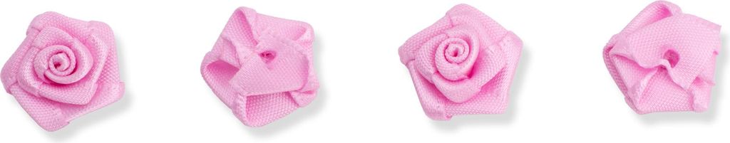 Satinrosen 15mm zum Basteln & Aufnähen 20 Stück Rosa