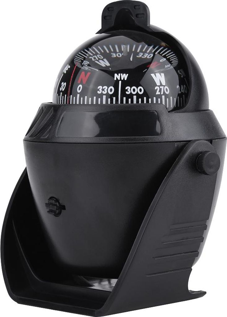 Hochpräziser elektronischer Schwenkkompass mit LED-Licht für Auto-Boot-Marine-Navigation, Schwarz