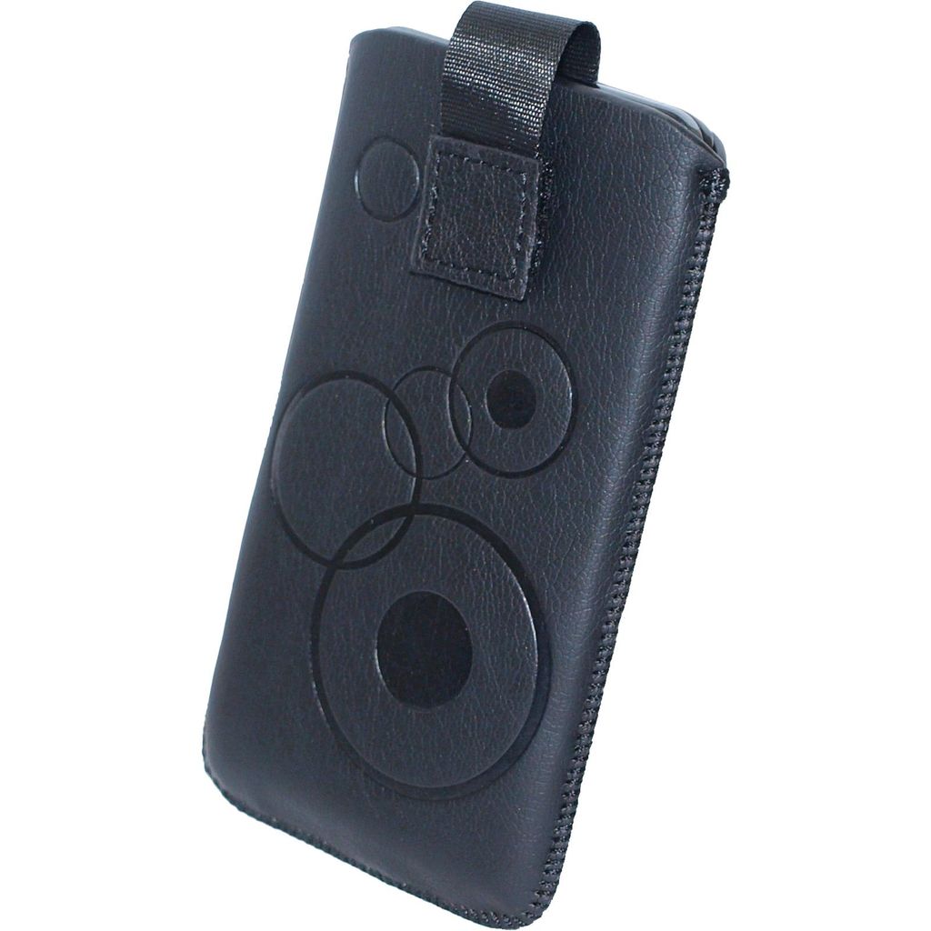 PhoneNatic Kunst-Lederhülle kompatibel mit Samsung Galaxy S2 - Tasche schwarz + 2 Schutzfolien