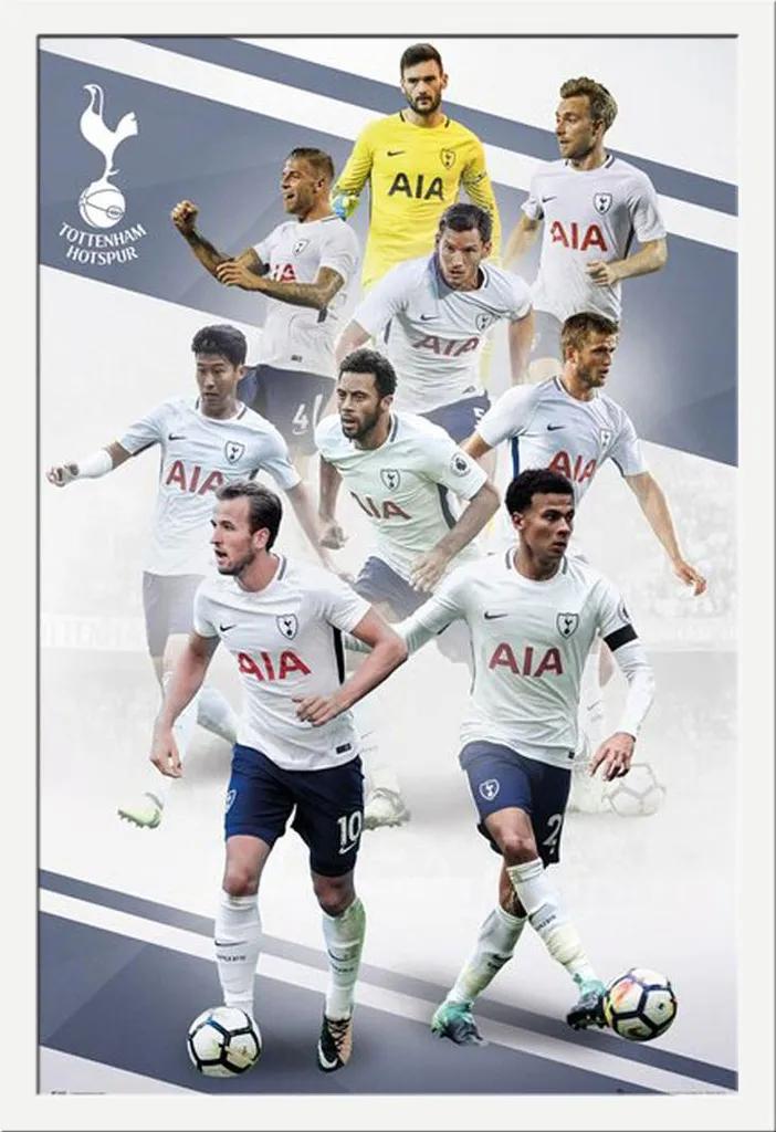 Poster Tottenham Hotspur Protégé : Cadre Blanc Shinsuke® Vitre Acrylique