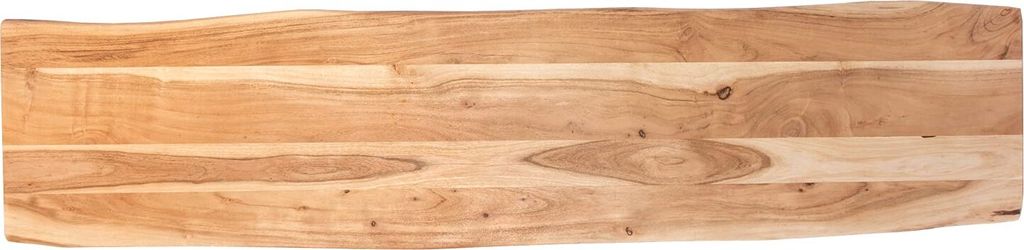 Tischplatte 180x40 cm Emilio, Holzplatte Akazienholz massiv + naturfarben + lackiert, Baumkanten-Platte für Heimwerker, Arbeitsplatten, Tische & F...