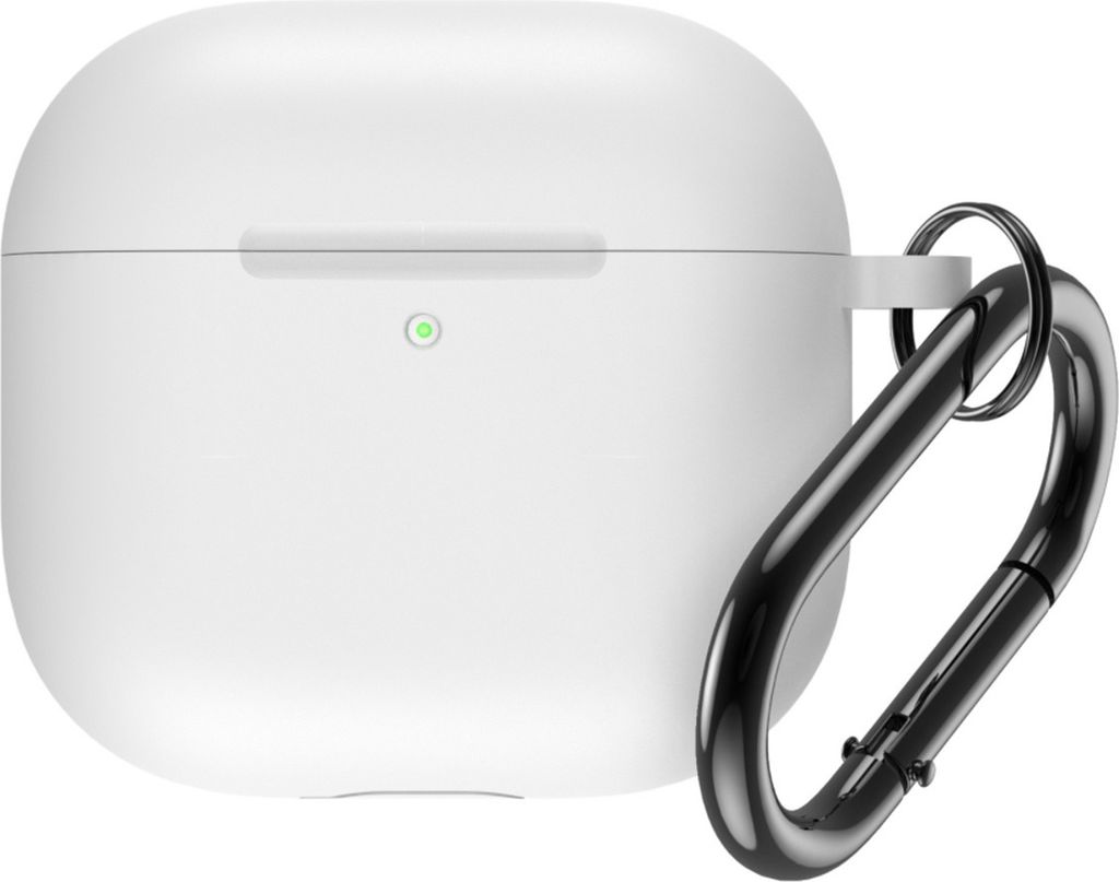 Silikonhülle für Airpods 4 mit Karabiner - Weiß