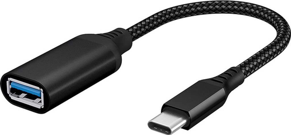 INF USB-C-auf-USB-3.0-Adapterkabel 5 Gbit/s Schwarz Produktbild 
