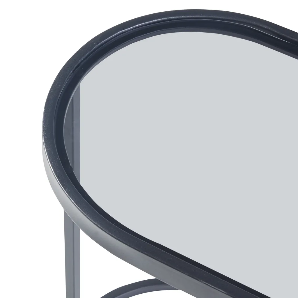 Table d'appoint pour ordinateur ou café Luleå en verre noir chic