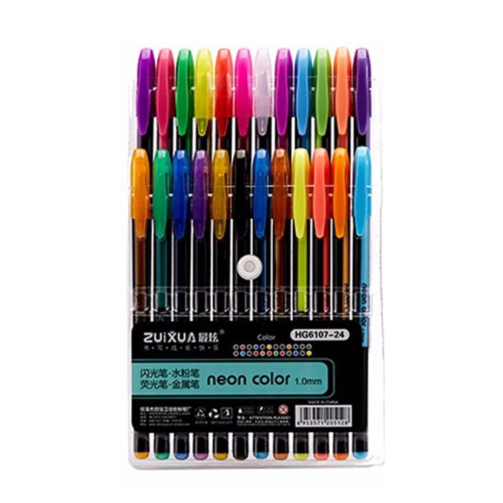 12/24/36/48pcs Farb Glitzer Fluoreszenz Highlighter Zeichnungsmarker Schreiben Sie Stifte Schreiben Sie Stifte-Größen:24pcs
