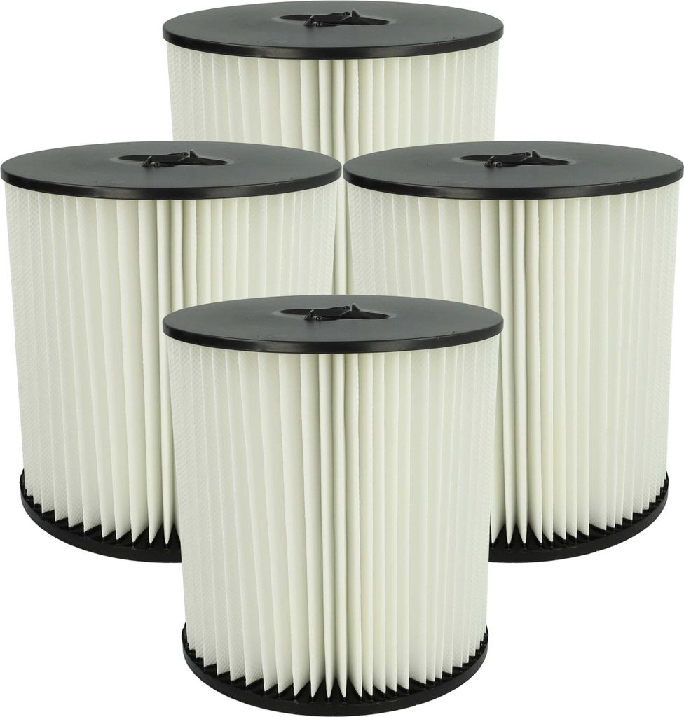 vhbw 4x Faltenfilter kompatibel mit Dirt Devil Vroom FC35C, FC55, FC65, FC65C, FC25 Staubsauger - Patronenfilter Schwarz Weiß
