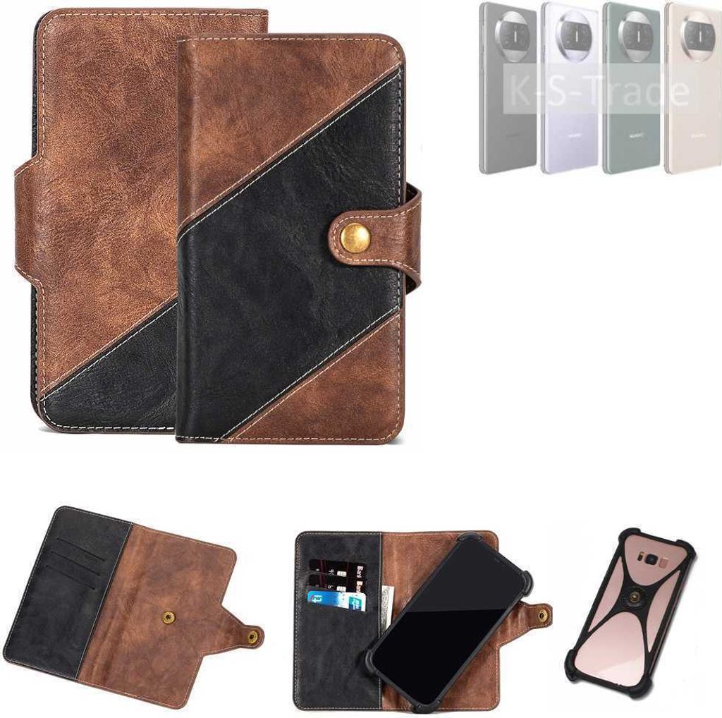 K-S-Trade Handyhülle Schutzhülle Bookstyle Case kompatibel mit Huawei Mate X3 Klapphülle Cover Hülle Schutztasche 1x