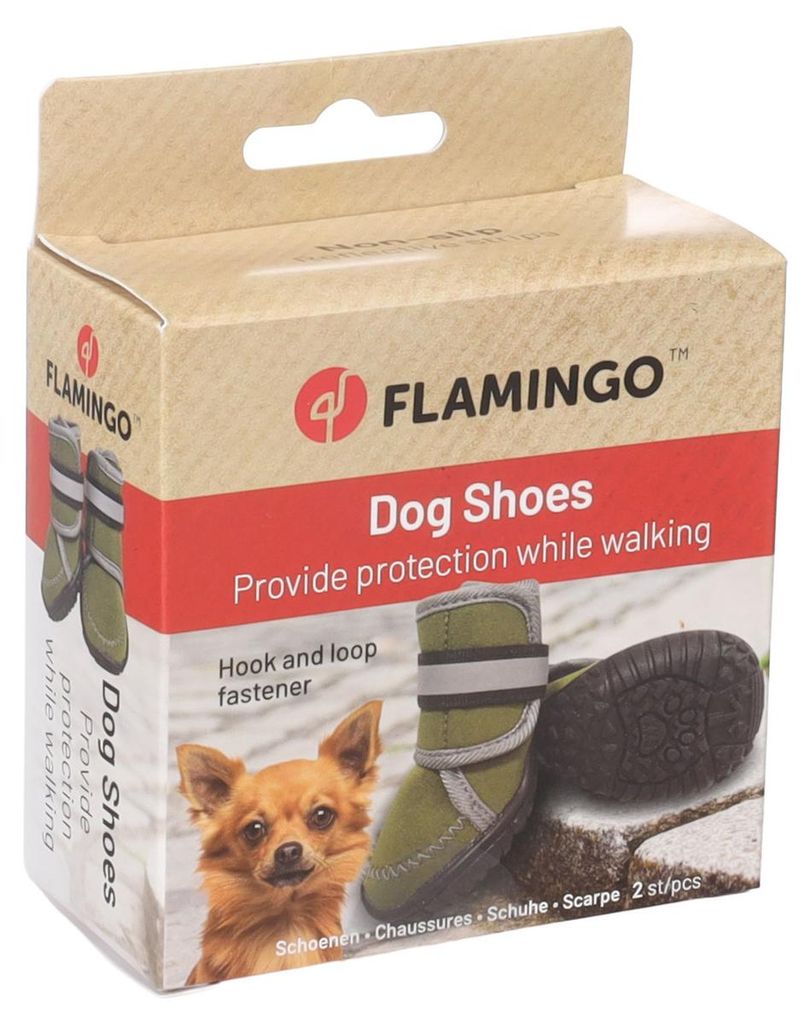 Flamingo Hundeschuhe Kajan grün - 2 Stück, Größe: XXS