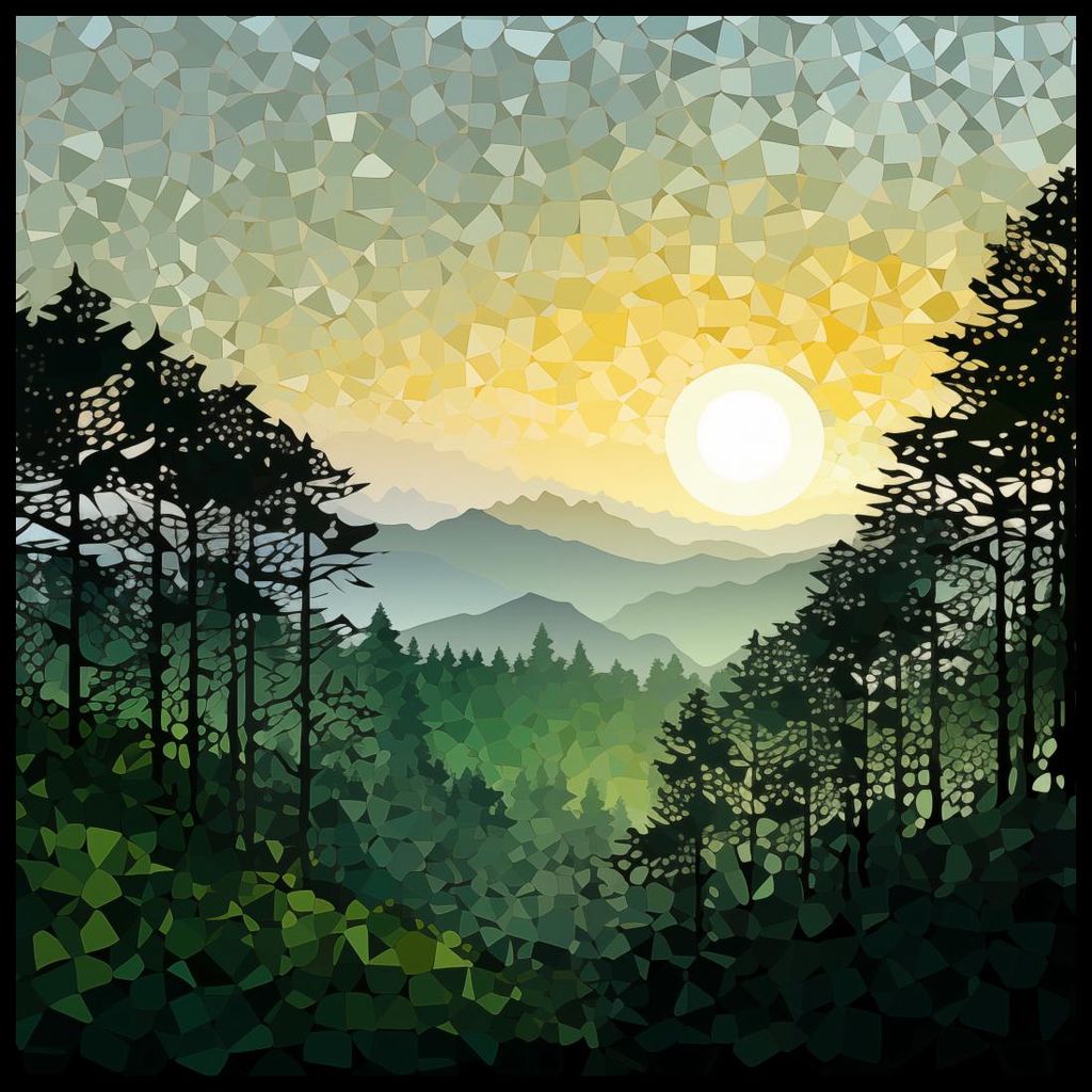 Plakat 100x100cm Klang der Natur Mosaik