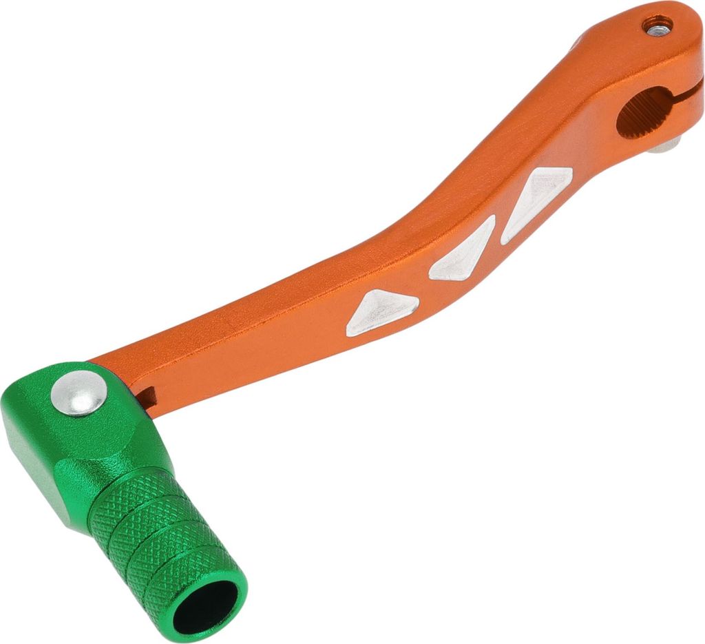 Faltbarer Motorrad-Schalthebel für Yamaha TTR 50cc Aluminiumlegierung Pedal-Schalthebelarm Oranger Hebel Grüner Kopf