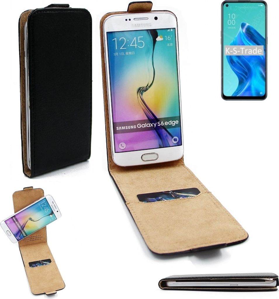 K-S-Trade Schutz-Hülle Handy-Hülle kompatibel mit Oppo Reno5 A 5G Flipstyle 360° Smartphone Tasche, schwarz, Case Flip cover