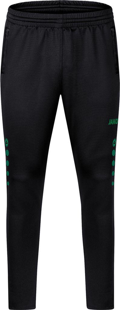 JAKO Unisex Trainingshose Challenge, Farbe:schwarz/sportgrün, Größe:3XL