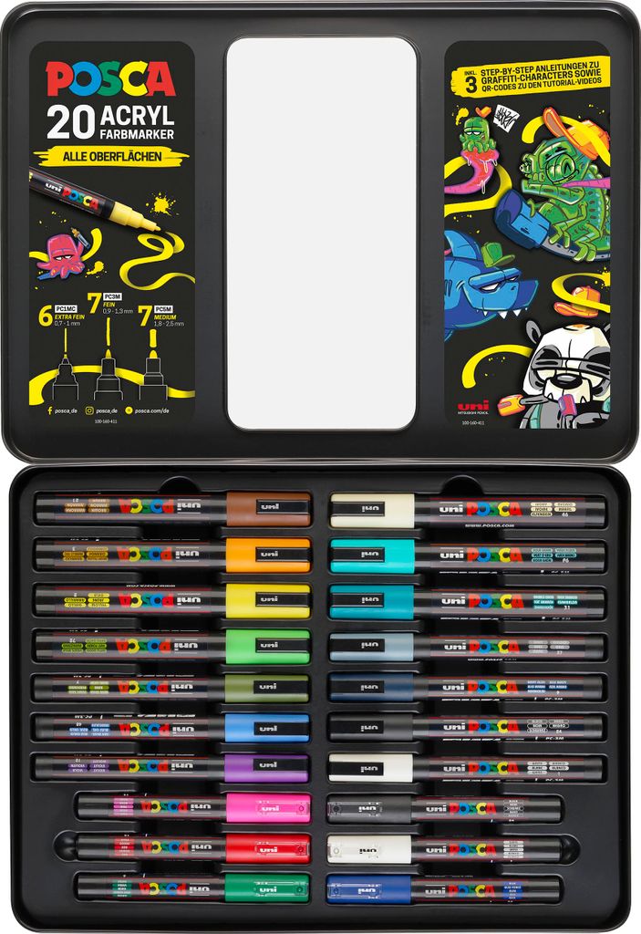 uni-ball 186830 - POSCA Marker Set, 20er Etui, inkl. Produktbild 