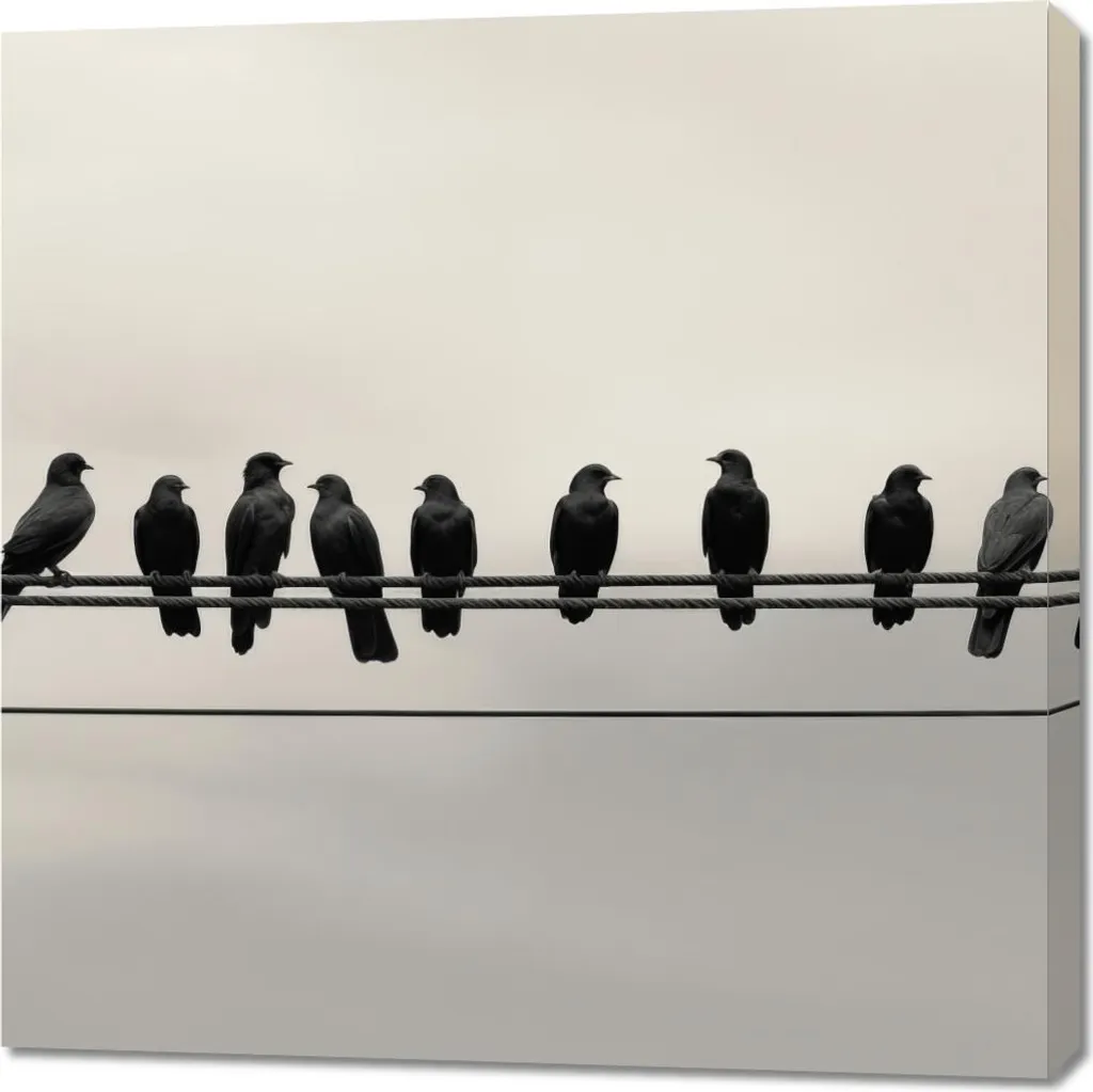 Quadro 90x90 cm Conferenza in Alta Quota - Arte Moderna per Ufficio