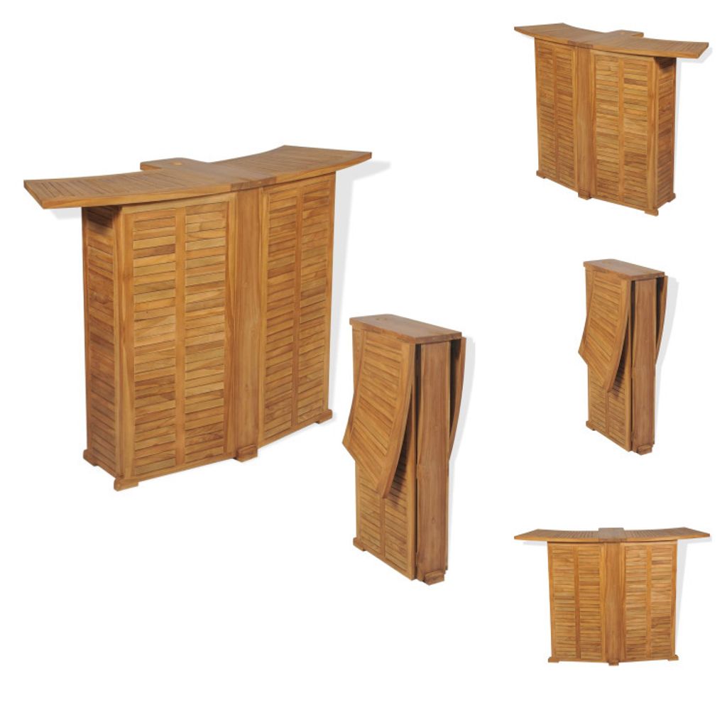 vidaXL Klappbarer Bartisch 155x53x105 cm Teak Massiv - Gartentische