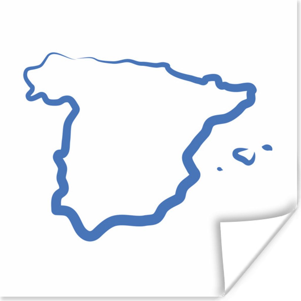 MuchoWow® Poster Illustration der Konturen von Spanien Produktbild 