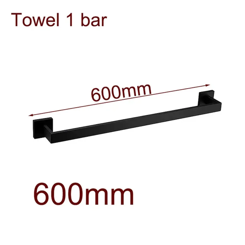 Porte-serviette mural 60cm inox multifonctionnel pour salle d'eau