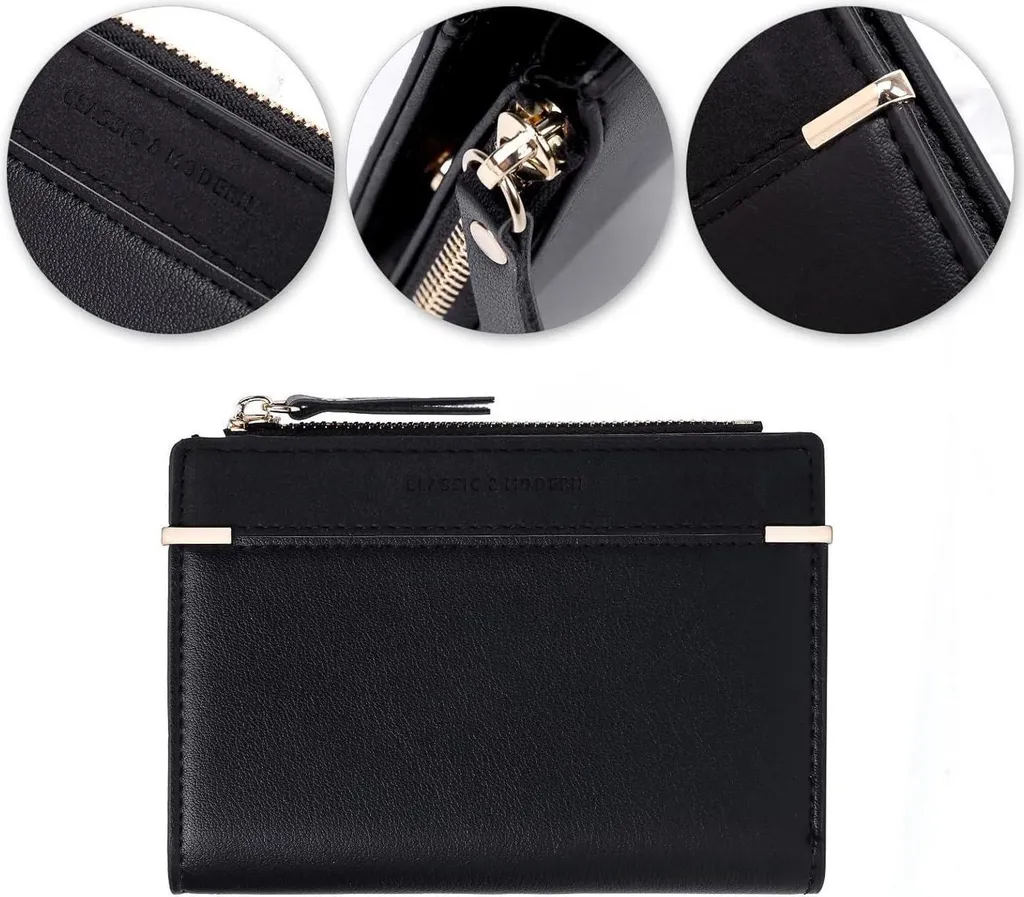 Portafoglio Lungo Donna In Pelle PU Con Cerniera - Multi Scomparti (Carte, Banconote, Monete) - Sottile E Leggero (10x19x2,5 Cm) - Eleganza Quotidiana - 2