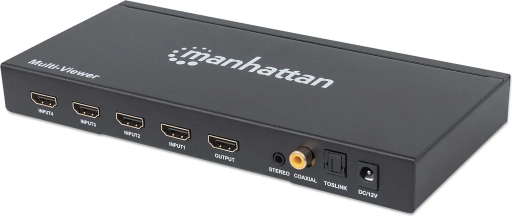 Sélecteur HDMI 4 Entrées Manhattan 207881 pour Streaming et Gaming HD