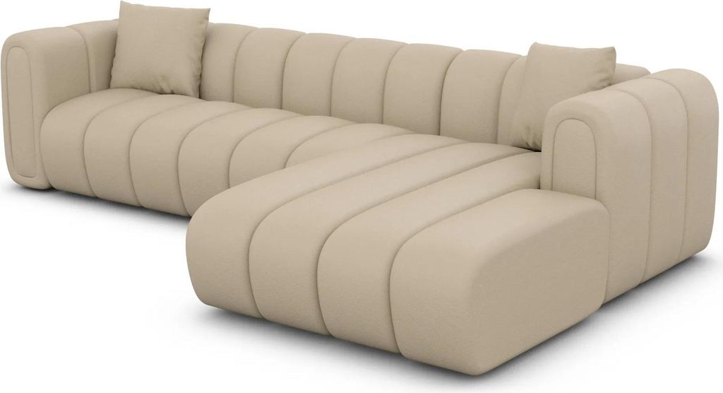 Kunstleder L-Form Sofa Amoria Beige Rechts