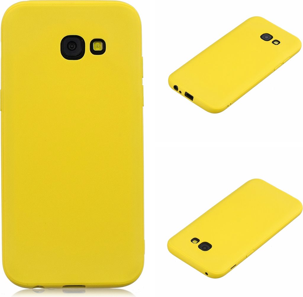 für Samsung A5 2017 Süße Candy Farbe Matte TPU Anti-Kratz rutschfeste Schutzhülle Zurück Fall gelb