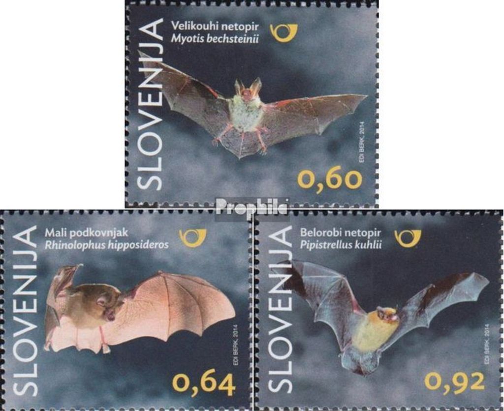 Briefmarken Slowenien 2014 Mi 1073-1075 (kompl.Ausg.) postfrisch Fledermäuse