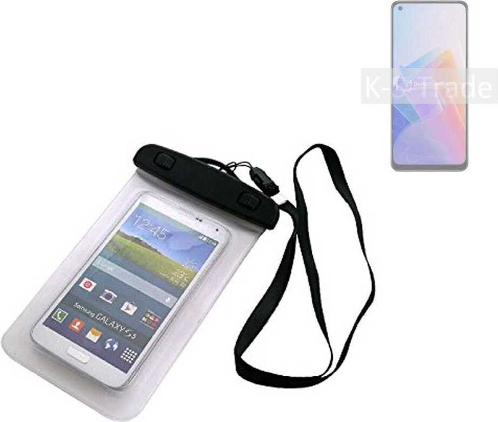 K-S-Trade Schutz Hülle Handy Hülle Kompatibel mit Oppo Reno7 Lite 5G Beach Bag wasserdicht 16cm x 10cm Schutzhülle Staub Sand Flachwasser Beachbag
