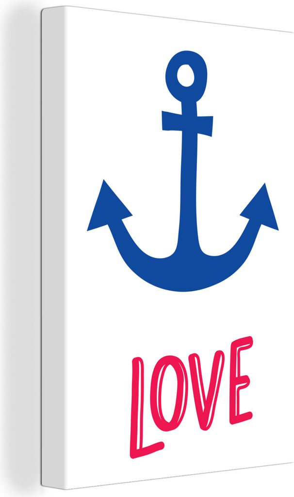 OneMillionCanvasses - Leinwandbilder - 90x140 cm, Zitate - Liebe - Anker - Illustration - Handgemacht - Kinder, Wandbilder Kunstdruck Wanddekorat...