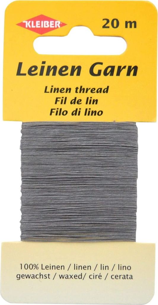 KLEIBER Leinengarn 20 m dunkelgrau gewachst