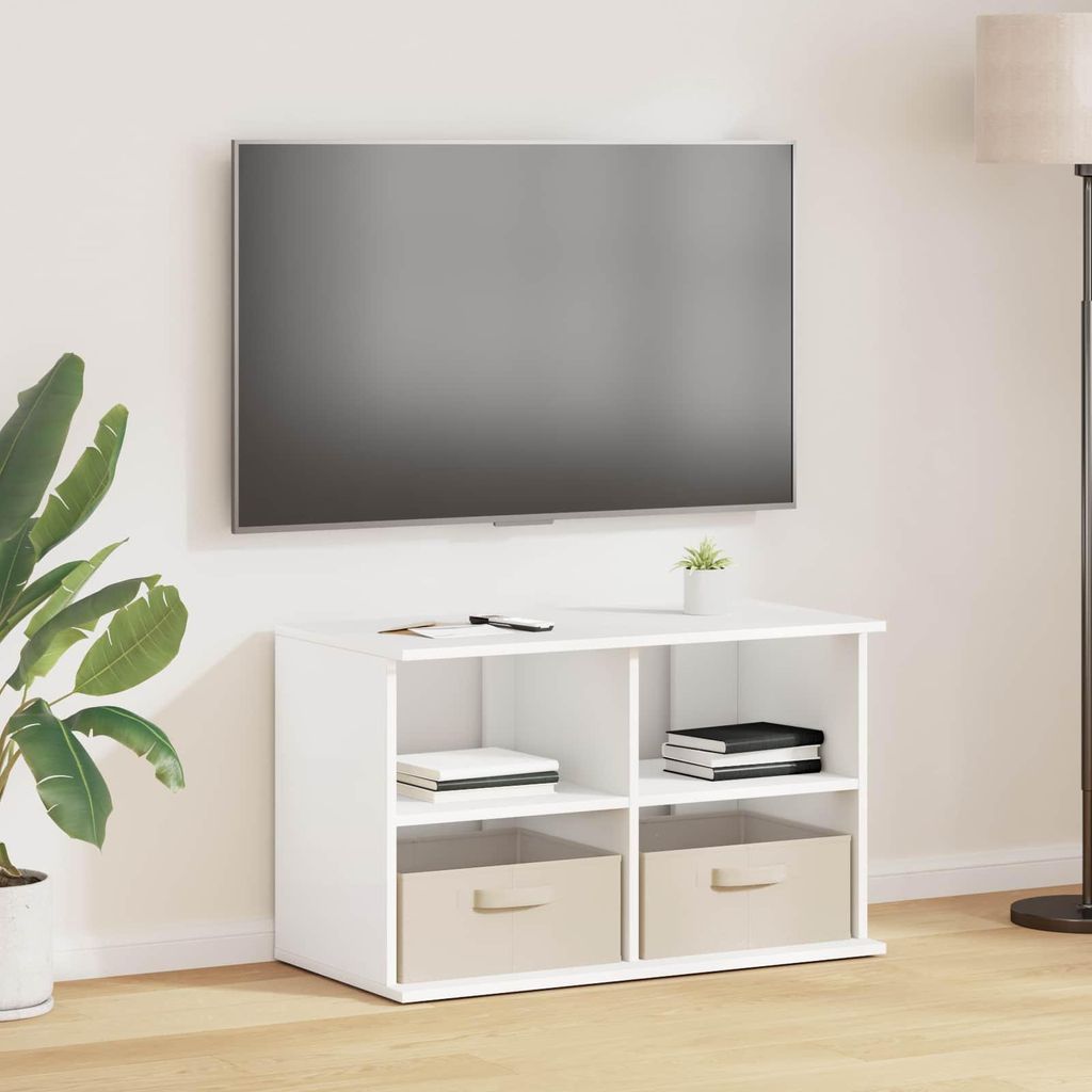 Maison Exclusive - TV-Ständer mit Schubladen Weiß 79 x 40 x 48 cm