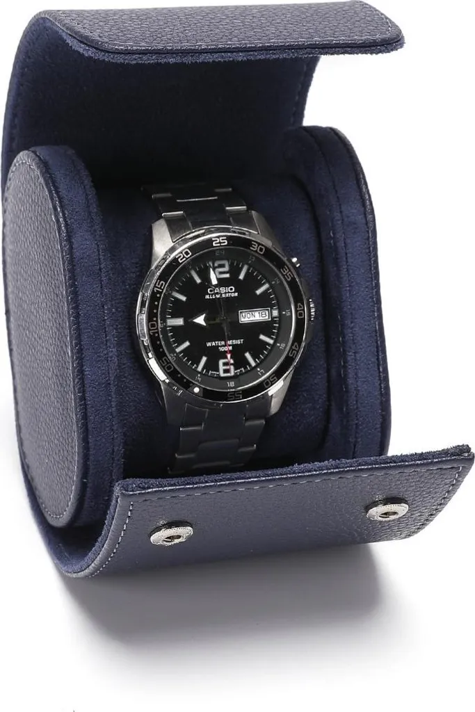 Porta Orologio da Viaggio INF Blu Litchi Impermeabile | Eleganza Professionale