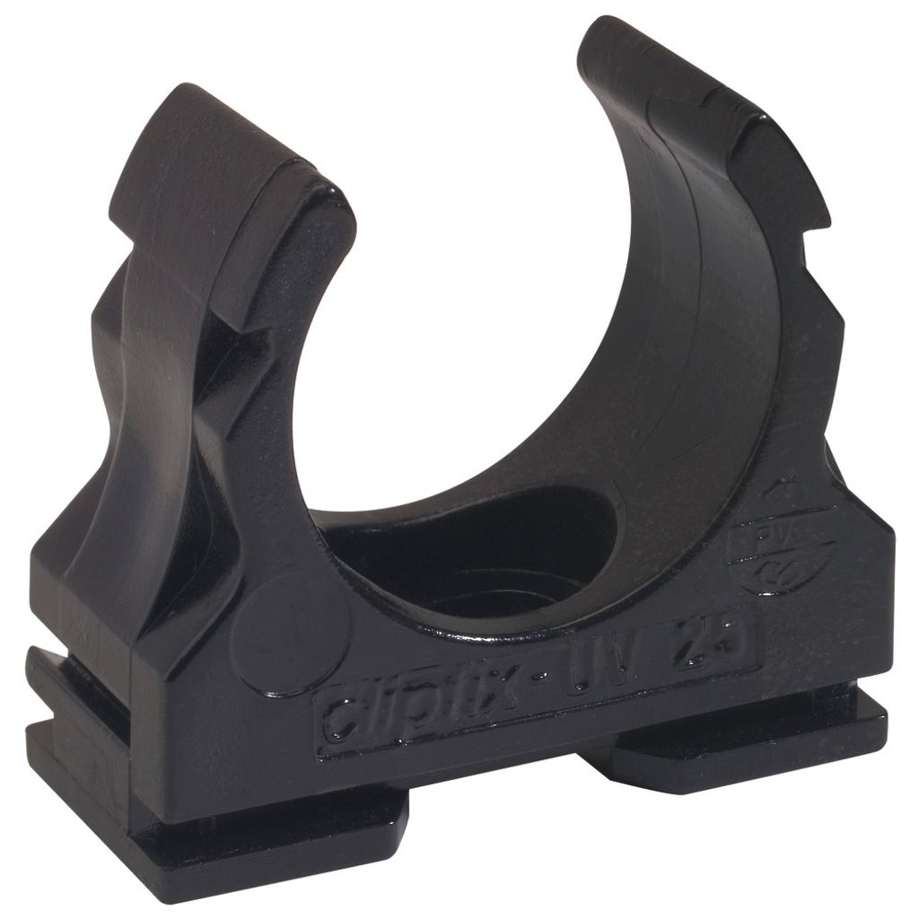 25 plastikowych zacisków clipfix-UV, do rur Ø 40 mm, czarne Zdjęcie produktu 