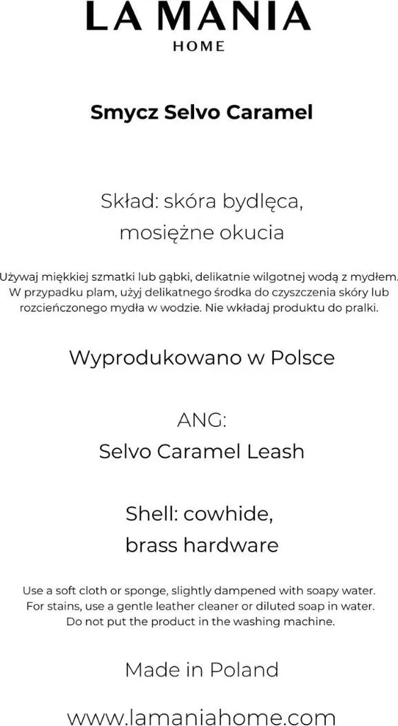 Laisse Selvo caramel idéale pour éducation et balade en ville calme