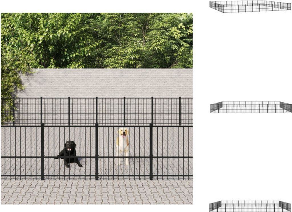 vidaXL Outdoor-Hundezwinger Stahl 94,09 m² - Hundezwinger & -ausläufe