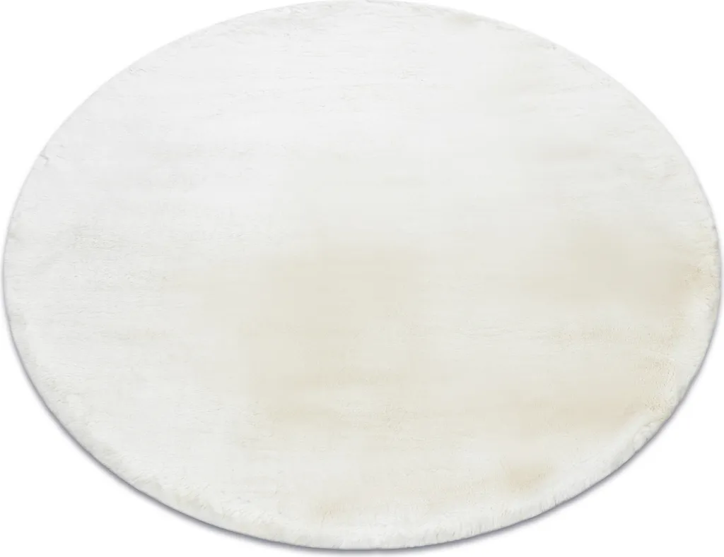 Tapis rond TEDDY NEW Laine 45 Shaggy crème beige cercle diamètre 120 cm