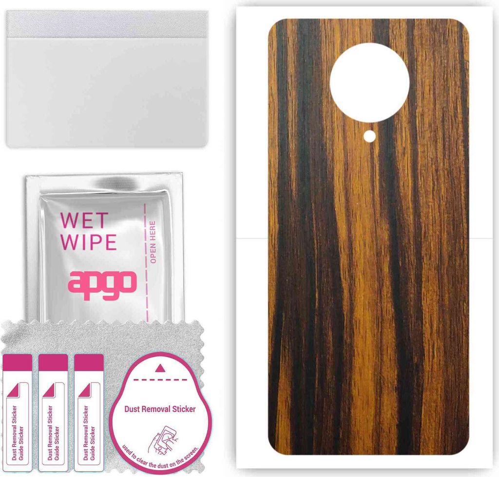 apgo Rückseite Schutzfolie, Skin, kompatibel mit Xiaomi CC11, Hinten Displayschutzfolie aus Vinylfolie, kratzfest, einfache Montage - Tigerwood