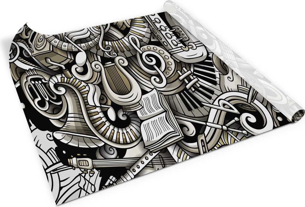 Doodle-instrumente– Möbelfolie selbstklebend – PVC Klebefolie für Möbel – Küche – Schränke – Möbelrenovierungsfolie – Möbeldekor...