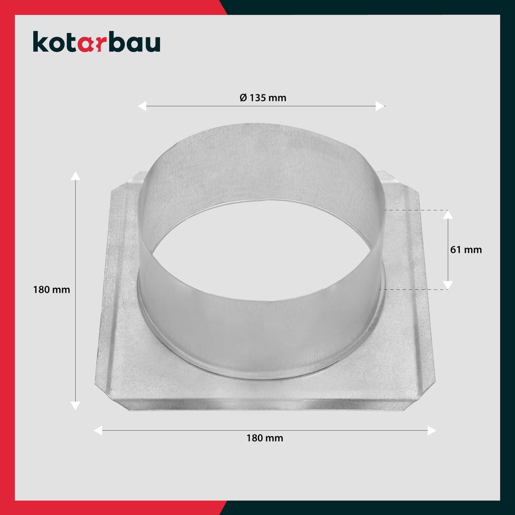KOTARBAU® Ofenrohrrosette Ø 130 mm Verzinkt Kaminrosette Produktbild 3