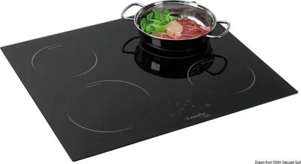 Plan de cuisson vitrocéramique 4 feux noir pour cuisine encastrable