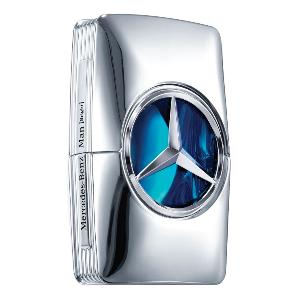 A product shot of a Mercedes-Benz Man Bright Eau de Parfum bottle.