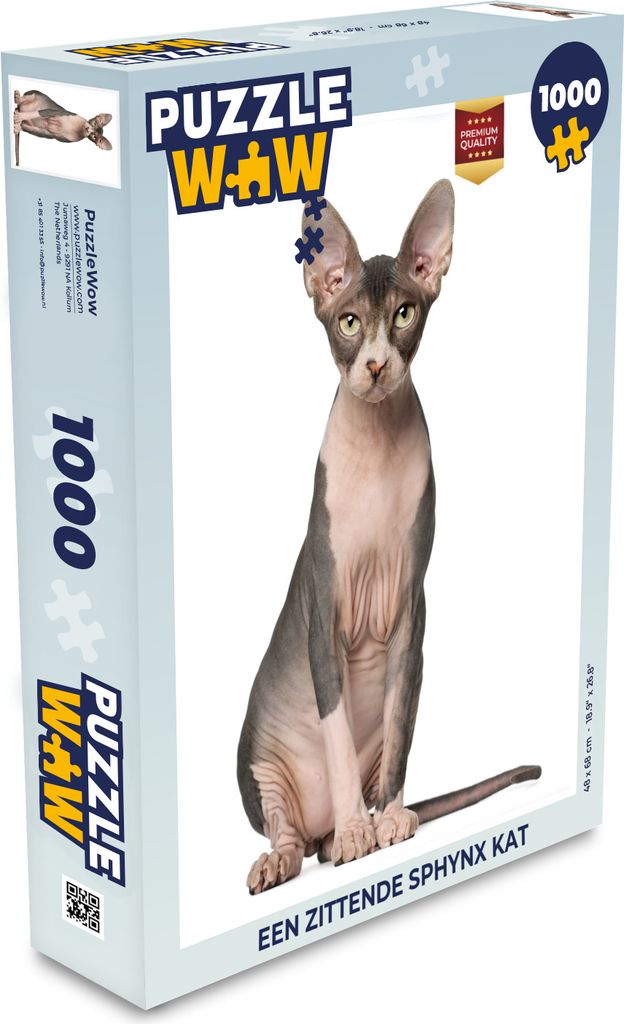 MuchoWow Puzzle 1000 Teile Eine sitzende Sphynx-Katze - Spielzeug - Alt und Jung - Spiele - Puzzeln