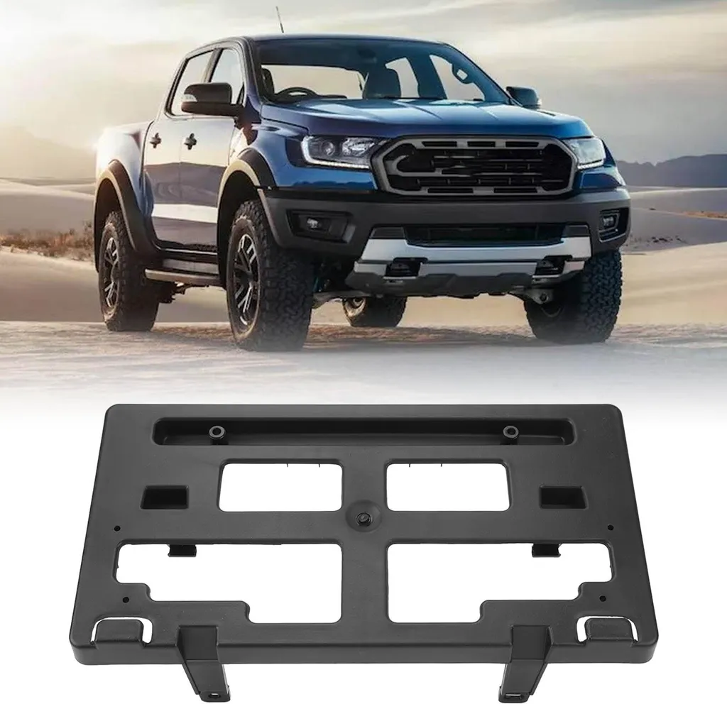 Support plaque immatriculation en ABS noir pour Ford Ranger 19-22