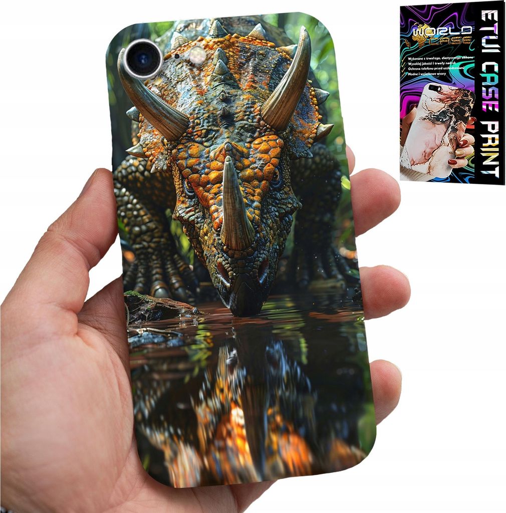 Etui Für Iphone Se / Se2 - Dino Dinosaurier Triceratops Etui