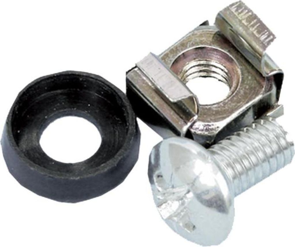 Montageset (Schraube+Käfigmutter+Unterlegscheibe) M6