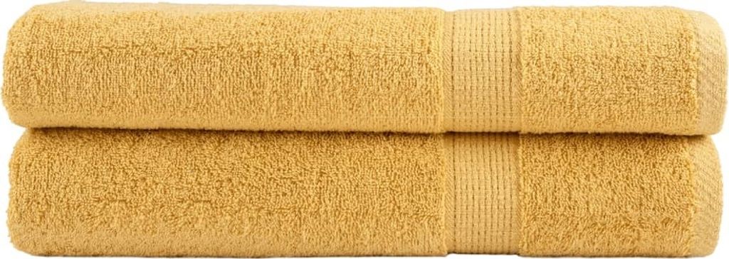"im Angebot" Premium Handtücher SOLUND 2 Stk. Gold 100x200 cm 600 g/m² - Duschtücher CC407