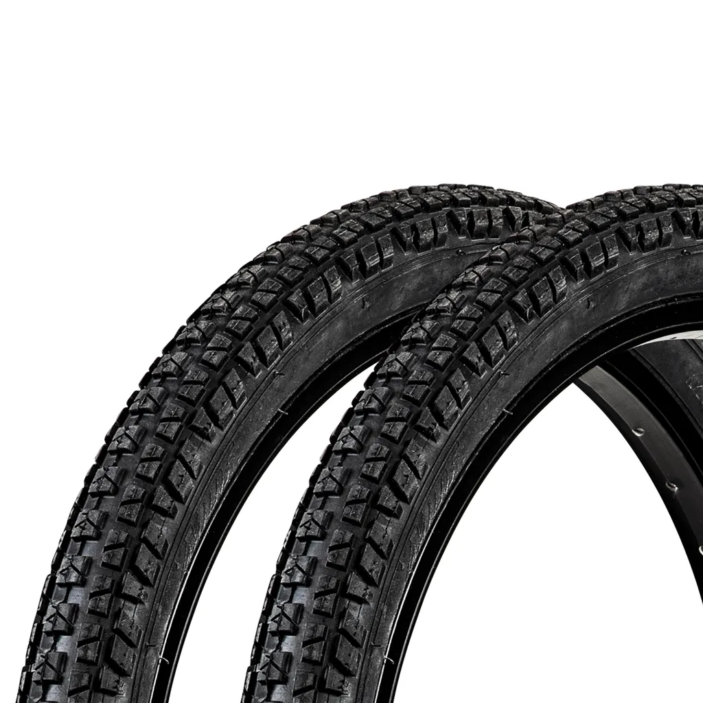 Paire de pneus BMX 20 x 2.125 pouces gomme noire cramponnée MTF