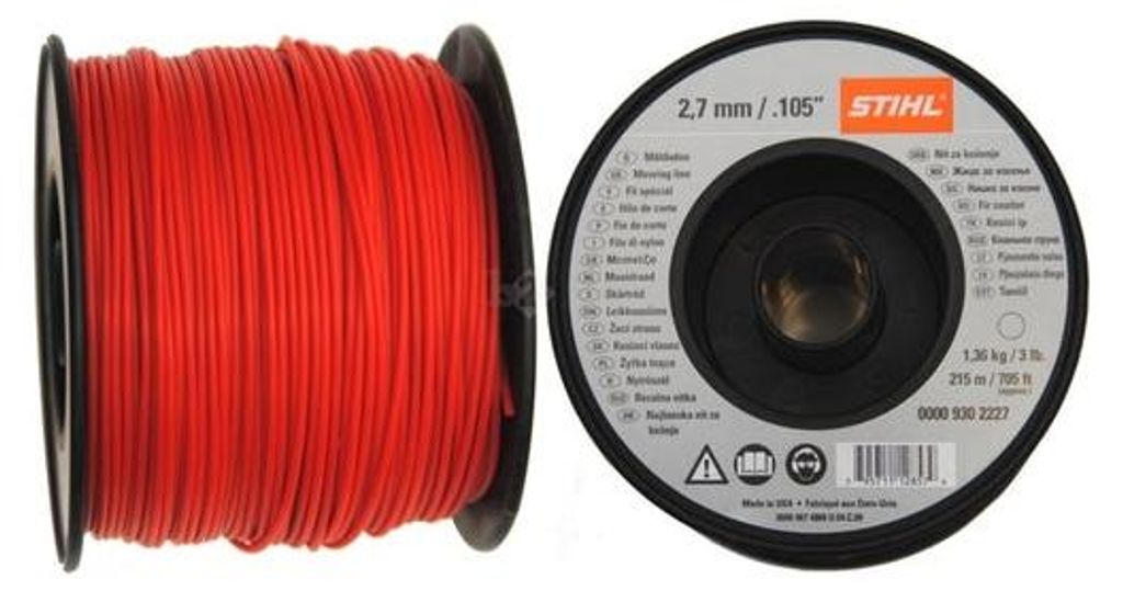 Bobine de fil rond diamètre 2,7mm longueur 215m - rouge - Image du produit 