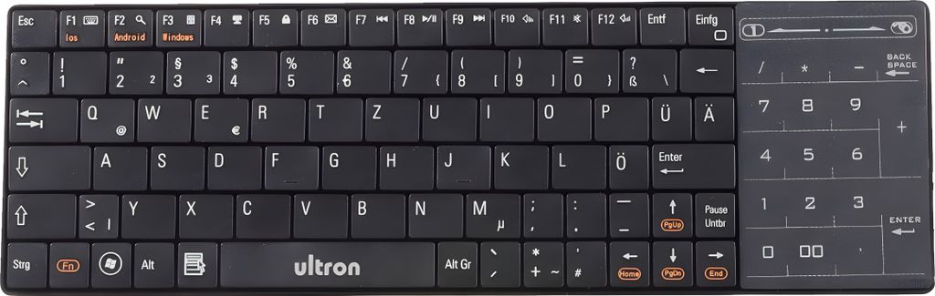 Ultron UMT-BT tastiera Bluetooth QWERTZ tedesco nero Immagine del prodotto 