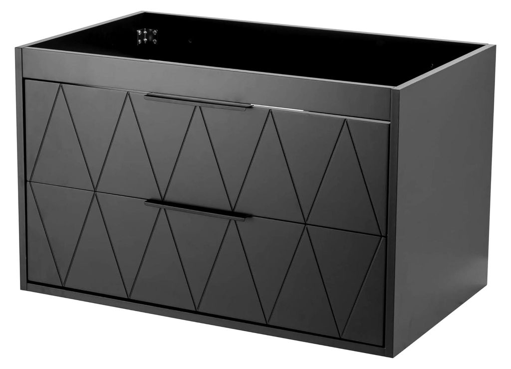 Hängender Waschbeckenunterschrank 75 cm breit, Waschtischunterschrank, Badezimmerschrank mit 2 Schubladen, Möbel für Gäste-WC, Badmöbel Set f...